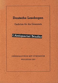 Deutsche Lesebogen. Gedichte der Unterstufe.