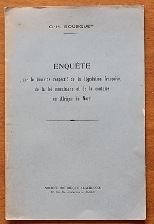 Imagen del vendedor de 1935 - Enqute Lgislation franaise / Loi Musulmane et Coutume a la venta por Bouquinerie Spia