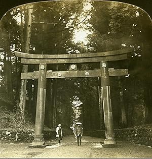 Seller image for Japan Nikko Sacred Gateway near Old Temple Torii Old White Stereoview Photo 1900 for sale by Bits of Our Past Ltd