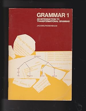 Bild des Verkufers fr GRAMMAR 1 : An Introduction to Transformational Grammar zum Verkauf von Meir Turner