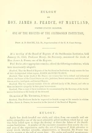 Image du vendeur pour Eulogy On Hon. James A. Pearce Of Maryland mis en vente par Legacy Books II
