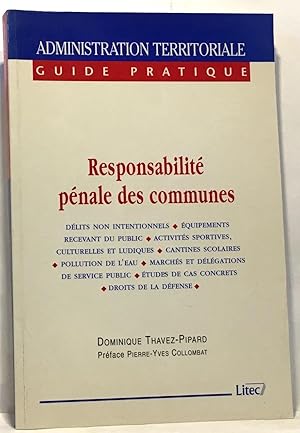 Bild des Verkufers fr Responsabilit pnale des communes 1re dition (ancienne dition) zum Verkauf von crealivres