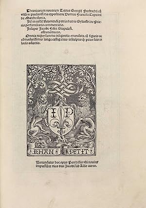 Theoricarum novarum textus Georgii Purbachij . . . expositione Dom. Francisci Capuani de Manfredo...