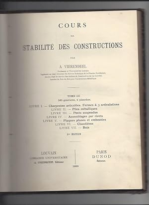 Cours de stabilite des constructions tome III 3eme edition