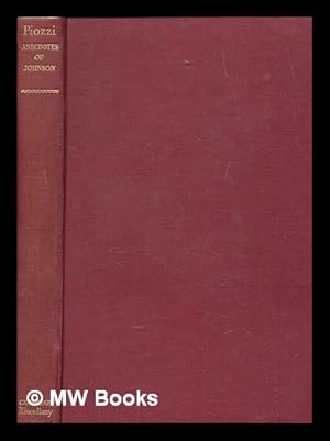 Seller image for Anecdotes of Samuel Johnson / by Hesther Lynch Piozzi ; edited, with an introduction, by S. C. Roberts for sale by MW Books