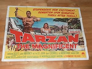 UK Quad movie Poster -- Tarzan the Magnificent 1960. By Berne Giler & Robert Day. Based Upon Char...