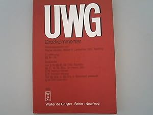 Image du vendeur pour UWG : Gesetz gegen den unlauteren Wettbewerb mit Nebengesetzen : Grokommentar. 3. Lieferung ;   16 - 24. mis en vente par Antiquariat Bookfarm