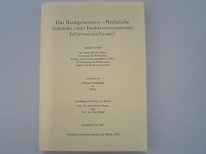 Bild des Verkufers fr Das Bankgeheimnis - Rechtliche Schranke eines bankkonzerninternen Informationsflusses? (Schweizer Schriften zum Finanzmarktrecht). zum Verkauf von Antiquariat Bookfarm