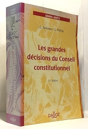 Image du vendeur pour Les Grandes dcisions du Conseil constitutionnel mis en vente par crealivres