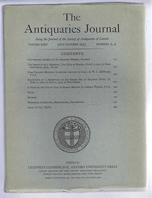 Seller image for The Antiquaries Journal, Being the Journal of The Society of Antiquaries of London, Volume XXXV, 1955, Numbers 3, 4. July - October 1955 for sale by Bailgate Books Ltd