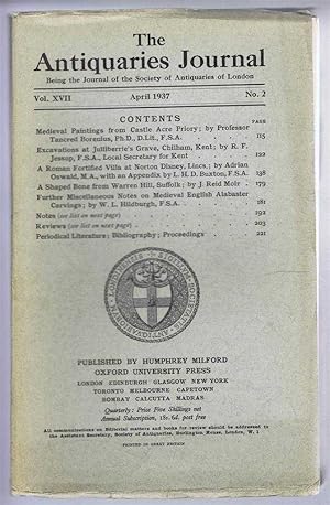 Imagen del vendedor de The Antiquaries Journal, Being the Journal of The Society of Antiquaries of London, Volume XVII 1937, Number 2. April 1937 a la venta por Bailgate Books Ltd