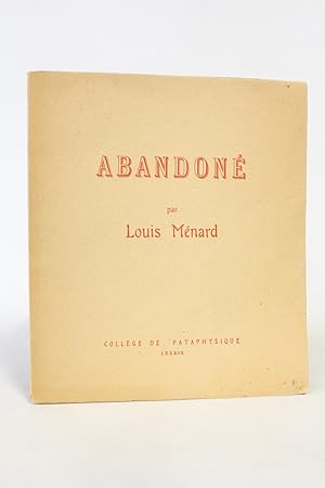 Image du vendeur pour Abandon mis en vente par Librairie Le Feu Follet