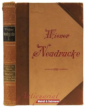 Bild des Verkufers fr Wiener Neudrucke 1- 5 in einem Band. zum Verkauf von Antiquariat MEINDL & SULZMANN OG