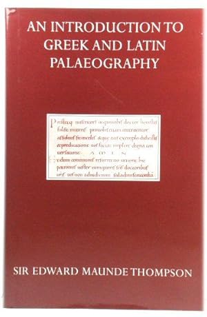 Bild des Verkufers fr An Introduction to Greek and Latin Palaeography (Oxford Reprints) zum Verkauf von PsychoBabel & Skoob Books