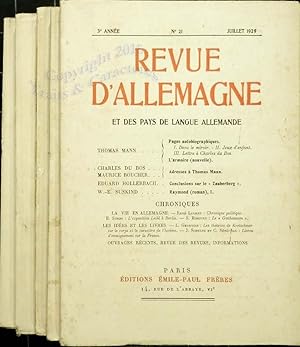 Revue d'Allemagne et des pays de langue allemande (cinq numéros).