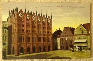 Ansichtskarte AK Stralsund. Alter Markt mit Rathaus und Artushof