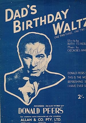 Image du vendeur pour Dad's Birthday Waltz - Sheet Music - Donald Peters Cover mis en vente par ! Turtle Creek Books  !