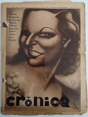 Crònica. Revista de la semana. Año VI.- Nº 238 3 Junio 1934.Elección de Miss España 1934