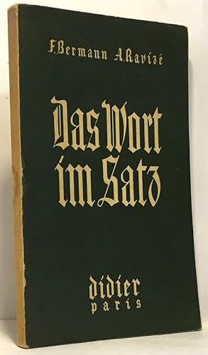 Image du vendeur pour Das wort im satz - nouveau vocabulaire systmatique allemand-franais mis en vente par crealivres