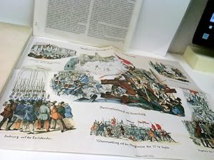 Der Frankfurter Septemberaufstand 1848, Nürnberger Bilderbogen, zeitgenössischer kolorierter Holz...