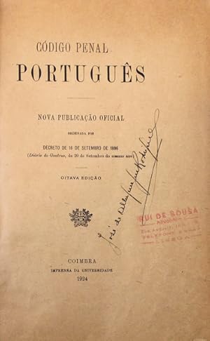 Seller image for CDIGO PENAL PORTUGUS. for sale by Livraria Castro e Silva