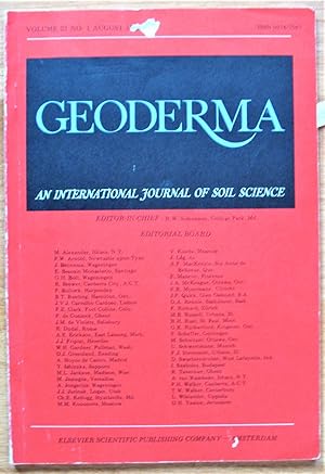 Image du vendeur pour Soil-Geomorphology Relations in Moutains in Orgeon, Usa. Geoderma. an International Journal of Soil Science August 1978 mis en vente par Ken Jackson