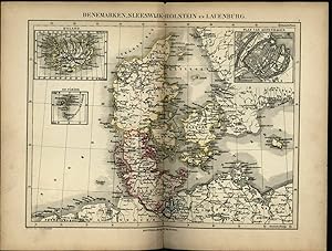 Denmark Iceland w/ Copenhagen inset plan c. 1865 Petri scarce antique Dutch map