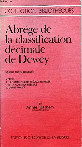 Imagen del vendedor de Abrg de la classification dcimale de Dewey a la venta por JLG_livres anciens et modernes