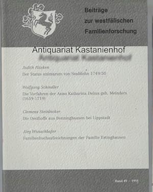 Bild des Verkufers fr Beitrge zur westflischen Familienforschung, HIER Band 49 1991, zum Verkauf von Antiquariat Kastanienhof