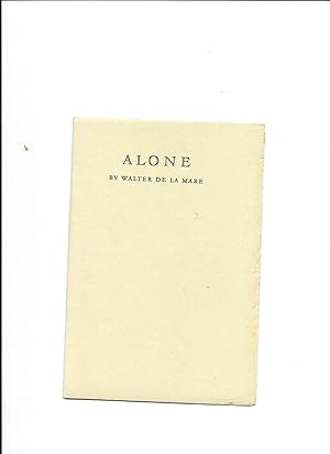 Imagen del vendedor de Alone a la venta por Lavender Fields Books PBFA