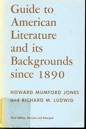 Bild des Verkufers fr Guide to American Literature and its Backgrounds Since 1890 zum Verkauf von Librairie Le Nord