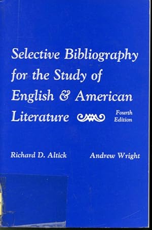 Bild des Verkufers fr Selective Bibliography for the Study of English & American Literature zum Verkauf von Librairie Le Nord