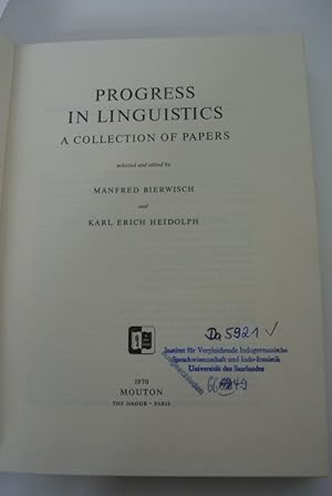 Bild des Verkufers fr Progress in Linguistics. A Collection of Papers. (= Janua Linguarum, Series maior, 43) zum Verkauf von Antiquariat Bookfarm