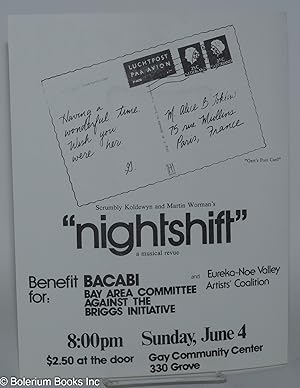 Scrumbly Koldewyn and Martin Worman's "Nightshift" - a musical revue [handbill]