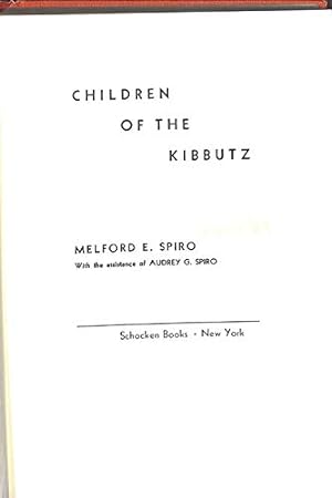 Bild des Verkufers fr Children of the Kibbutz zum Verkauf von WeBuyBooks