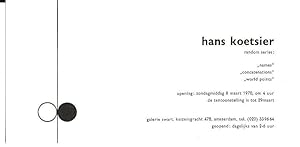 Seller image for Hans Koetsier - random series : names / concatenations / world points for sale by The land of Nod - art & books