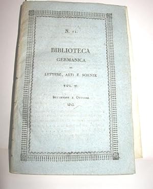 Biblioteca Germanica di Lettere, Arti e Scienze Nr. 11, Vol VI. (Settembre e Ottobre 1823)