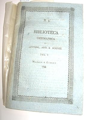 Biblioteca Germanica di Lettere, Arti e Scienze Nr. 9, Vol V. (Maggio e Giucno 1823)