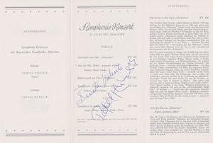 Signiertes Konzertprogramm (Faltblatt). Mozart Fest. (Symphonie-Orchester des Bayerischen Rundfun...