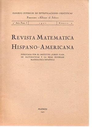 REVISTA MATEMATICA HISPANO-AMERICANA, 4ª SERIE-TOMO I. NUMERO 2.