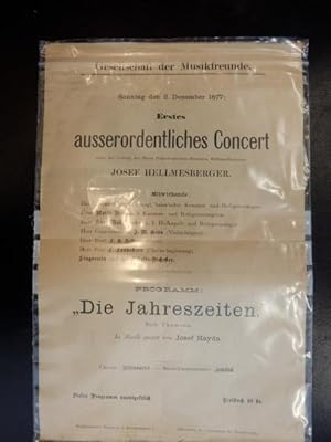 Programm - Erstes ausserordentliches Concert unter der Leitung des Herrn Conservatorium-Directors...