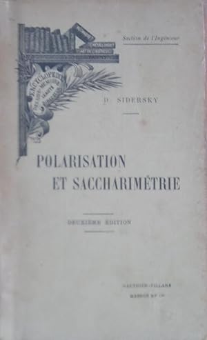 Seller image for Polarisation et saccharimtrie for sale by Bouquinerie L'Ivre Livre