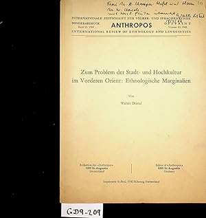 Bild des Verkufers fr Zum Problem der Stadt- und Hochkultur im Vorderen Orient : ethnologische Marginalien (= SOA Aus: Anthropos ; 63 ) zum Verkauf von ANTIQUARIAT.WIEN Fine Books & Prints