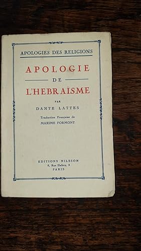 Imagen del vendedor de Apologie de l'Hbrasme. Traduction de Maxime Formont a la venta por AHA BOOKS