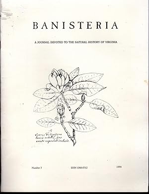 Bild des Verkufers fr Banisteria: A Journal Devoted to the Natural History of virginia: No. 3: 1994 zum Verkauf von Dorley House Books, Inc.