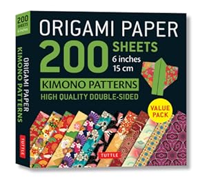 Image du vendeur pour Origami Paper 200 Sheets Kimono Patterns 6" (15 CM): Tuttle Origami Paper: High-Quality Double-Sided Origami Sheets Printed with 12 Patterns: Instruct (Loose-Leaf Book) mis en vente par BargainBookStores