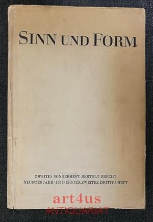 Bild des Verkufers fr Sinn und Form : Beitrge zur Literatur: Zweites Sonderheft Bertolt Brecht. Hrsg. von der Deutschen Akademie der Knste. zum Verkauf von art4us - Antiquariat