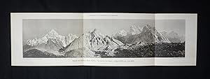 Glacier de Baltoro. (Rive Nord). Panorama du Camp I. Liligo (3900 m). Juin 1902. [Karakorum].