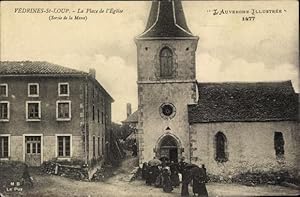 Ansichtskarte / Postkarte Vedrines Saint Loup Allier, La Place de l'Eglise