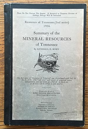 Summary of the Mineral Resources of Tennessee (Resources of Tennessee, 2nd series)